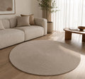 Beige Circle Rug, Handwoven Jute Round Rug, Boho Farmhouse Area Carpet, Natural Textured Living Room Decor Round Rug, Japandi Home Decor,