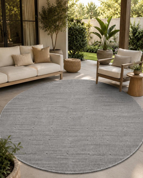Grey Oval Hand Tufted Wool Rug, Modern Minimalist Scandinavian Carpet