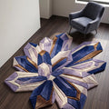 Crystal Cluster Hand Tufted Rug, Amethyst Geometric Area Carpet, Purple Blue Abstract Statement Rug, Modern Home Decor, Living Room decor
